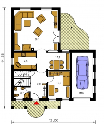 Floor plan of ground floor - PORTO 29